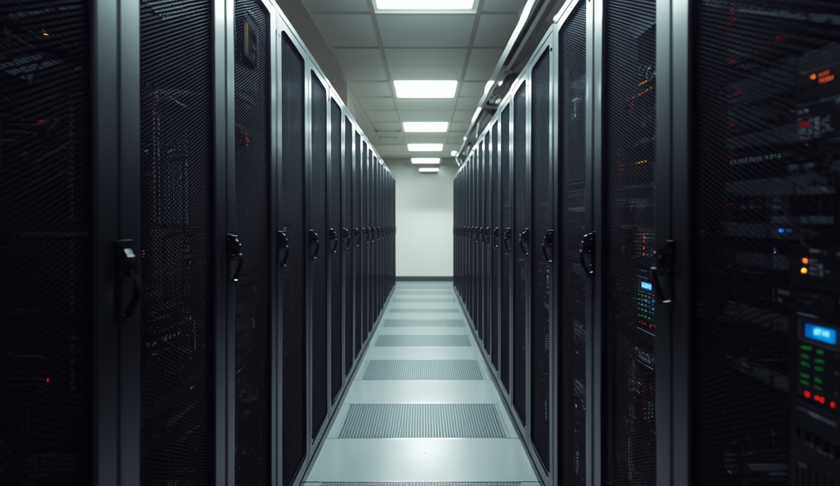 Gambar buatan AI, bukan foto asli: server room racks, ilustrasi untuk berita: Celah PHP2Shell Ditemukan Lewat AI, Jutaan Situs Web Diminta Bersiap.