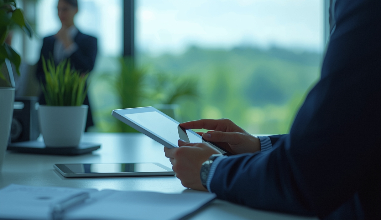Gambar buatan AI, bukan foto asli: modern office digital tablet, ilustrasi untuk berita: Google Rilis Agen AI Gemini Universal untuk Kelola Tugas Kantor.