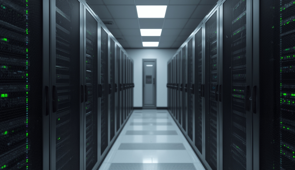 Gambar buatan AI, bukan foto asli: modern data center server, ilustrasi untuk berita: Indosat Gandeng F5 Hadirkan Platform 300 Model AI untuk Bisnis.