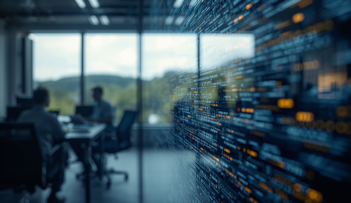 Gambar buatan AI, bukan foto asli: cybersecurity office data protection, ilustrasi untuk berita: Kantor Pemerintah Swedia Blokir ChatGPT dan Claude, Hanya Izinkan Copilot.
